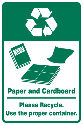 Recycle paper and Cardboard safety sign (REC013)