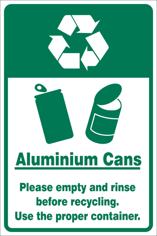 Recycle aluminium cans safety sign (REC014)