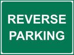 Reverse parking - Green safety sign (RV14)