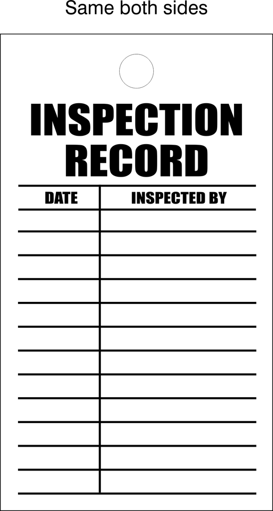 Inspection Record Tags (MV47) | Safety Sign Online