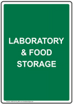Laboratory & food storage safety sign (LAB011)