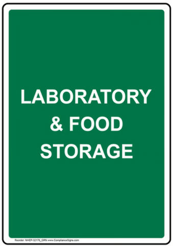 Laboratory & food storage safety sign (LAB011)