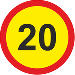Temporary Speed Limit road sign (TR201) 20