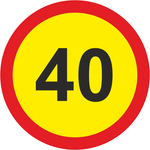 Temporary Speed Limit road sign (TR201) 40