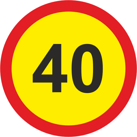 Temporary Speed Limit road sign (TR201) 40