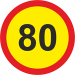 Temporary Speed Limit road sign (TR201) 80