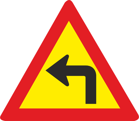 Sharp Curve (Left) Temporary road sign (TW205)