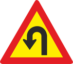 Hairpin Bend (Left) Temporary road sign (TW207)