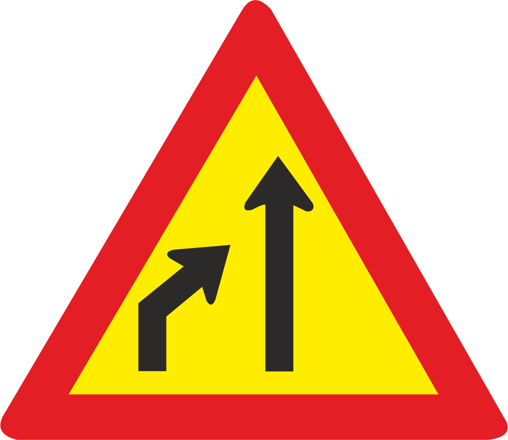 Left lane ends Temporary road sign (TW215) | Safety Sign Online