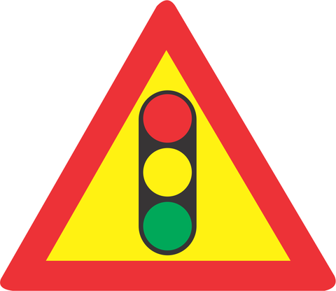 Traffic Signals Ahead  Class 1 Reflective Temporary road sign (TW301)