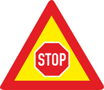 Traffic Control "Stop" Ahead Temporary road sign (TW302)