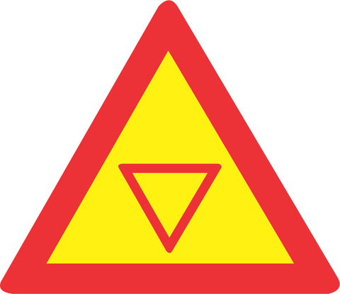 Traffic Control Yield Ahead  Class 1 Reflective Temporary road sign (TW303)