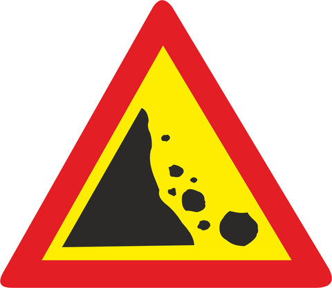 Falling rocks Temporary Road sign (TW335)