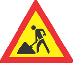 Temp Road Signs with Cones,  Delineators and Flag -  COMBO1