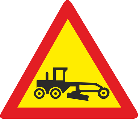 Grader working Temporary Road sign (TW337)