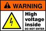 Warning : High voltage inside safety sign  (WARN1)
