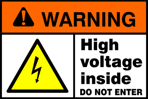 Warning : High voltage inside safety sign  (WARN1)