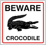 Beware crocodile safety sign (WARN14)