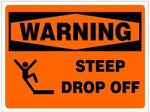 Warning : Steep drop off safety sign (WARN17)