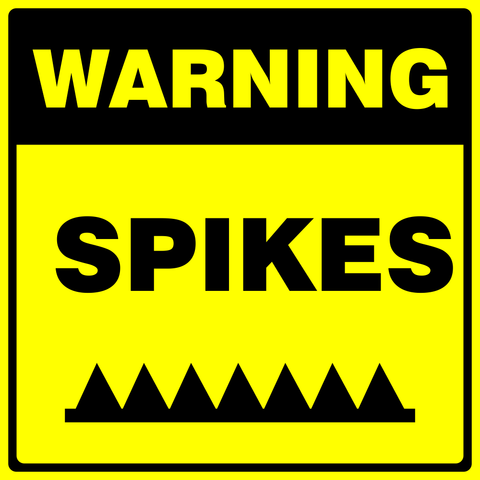 Warning : spikes safety sign (WARN23)