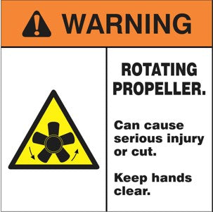 Warning : rotating propeller safety sign (WARN25)