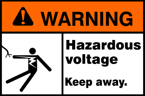 Warning hazardous voltage safety (WARN4)