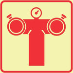 SABS Fire Pump Connection photoluminescent (glow in the dark) safety sign (F49)