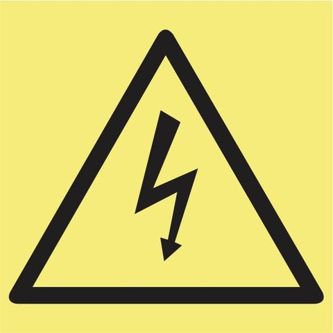 Beware Of Electric Shock (Photo Luminescent ) safety sign (F33)