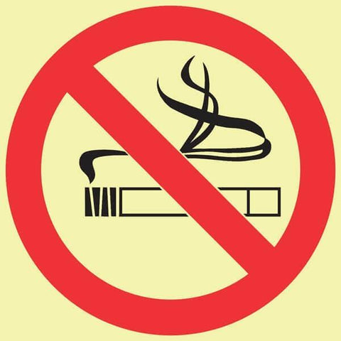 SABS Smoking Prohibited photoluminescent (glow in the dark) safety sign (F27)