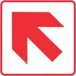 Location Of Fire-Fighting Equipment (diagonal left up) (Fb 1.1) symbolic safety sign