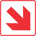 Diagonal red arrow SABS safety sign (FB1.1)