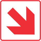 Diagonal red arrow SABS safety sign (FB1.1)