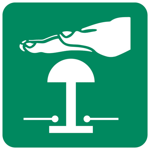 Emergency Stop SABS safety sign (GA29)