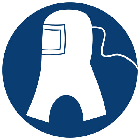 Air-Supplied Hood Shall Be Worn SABS safety sign (MV11)