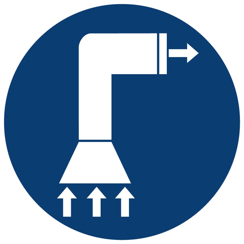 Air Extraction Shall Be Used SABS safety sign (MV13)