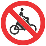 No Cycling SABS safety sign (PV7)