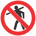 No Carrying Of Long Material SABS safety sign (PV8)