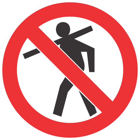 No Carrying Of Long Material safety sign (PV8)