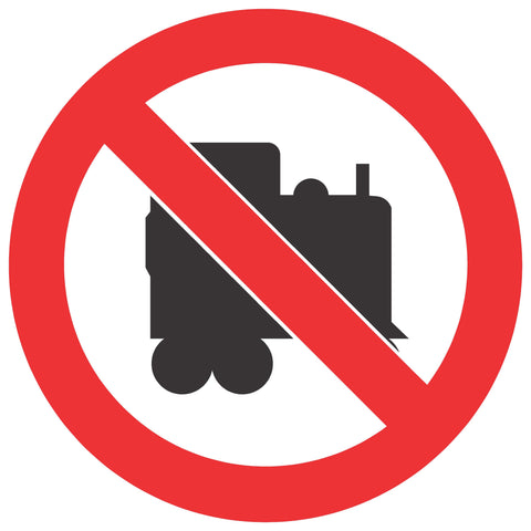 No Locomotives Prohibited Beyond This Point safety sign (PV 17)
