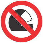 No Wearing of Helmets SABS safety sign (PV18)