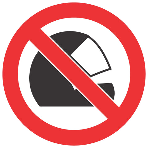 No Wearing of Safety Helmets safety sign (PV18)