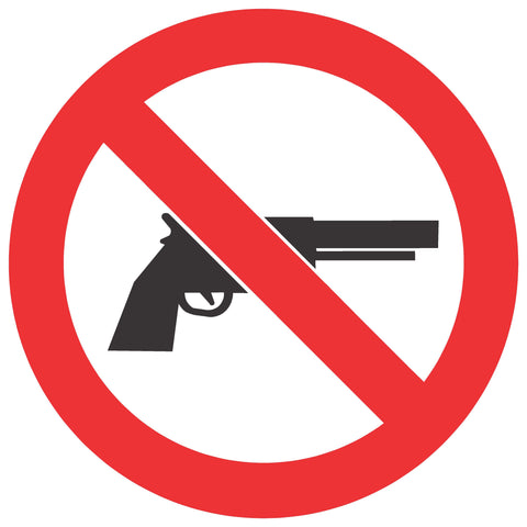No Carrying Of Fire-Arms SABS safety sign (PV19)