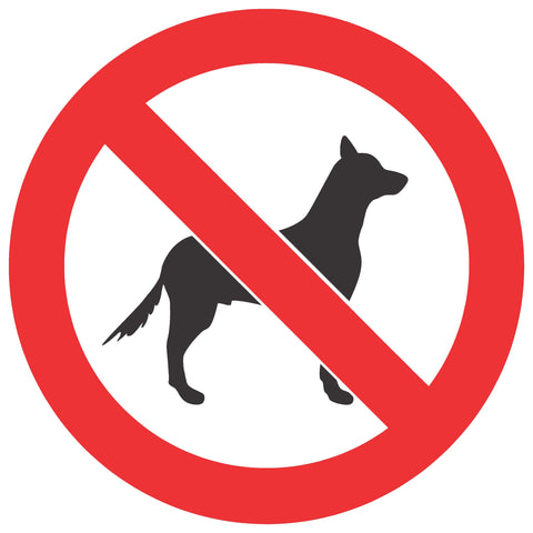 No Dogs safety sign (PV20)