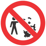 No Littering SABS safety sign (PV23)