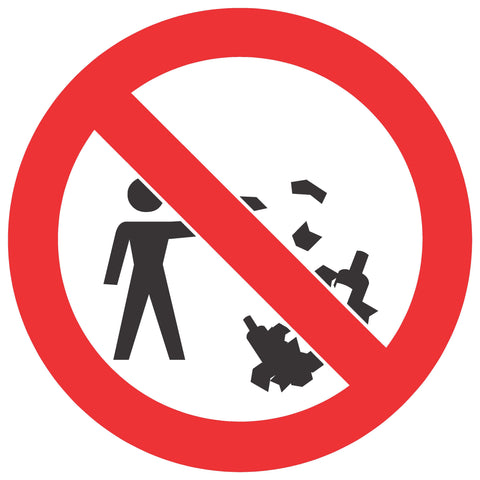 No Littering SABS safety sign (PV23)