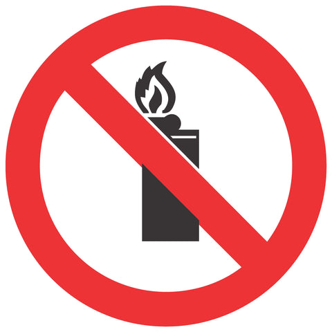 No Lighters And Open Flames safety sign (PV26)