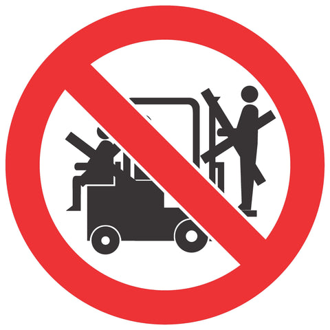 No Lifting On Forklifts SABS safety sign (PV29)