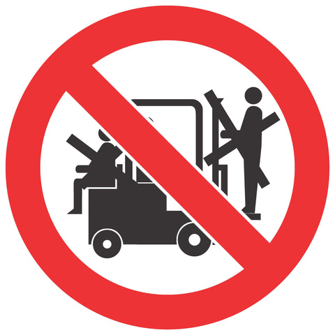 No Lifting On Forklifts safety sign (PV29)