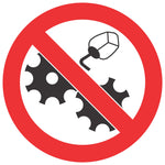 Do Not Clean Or Oil While In Motion SABS safety sign (PV35)
