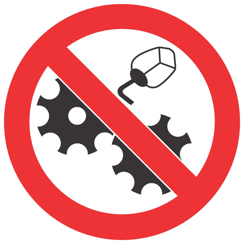 Do Not Clean Or Oil While In Motion SABS safety sign (PV35)
